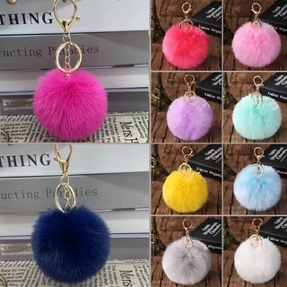 Pompom Chaveiros 8cm com Pingente - Kits 2/5/10/15pçs - Pelúcia Réplica de Coelho em Oferta na Shopee