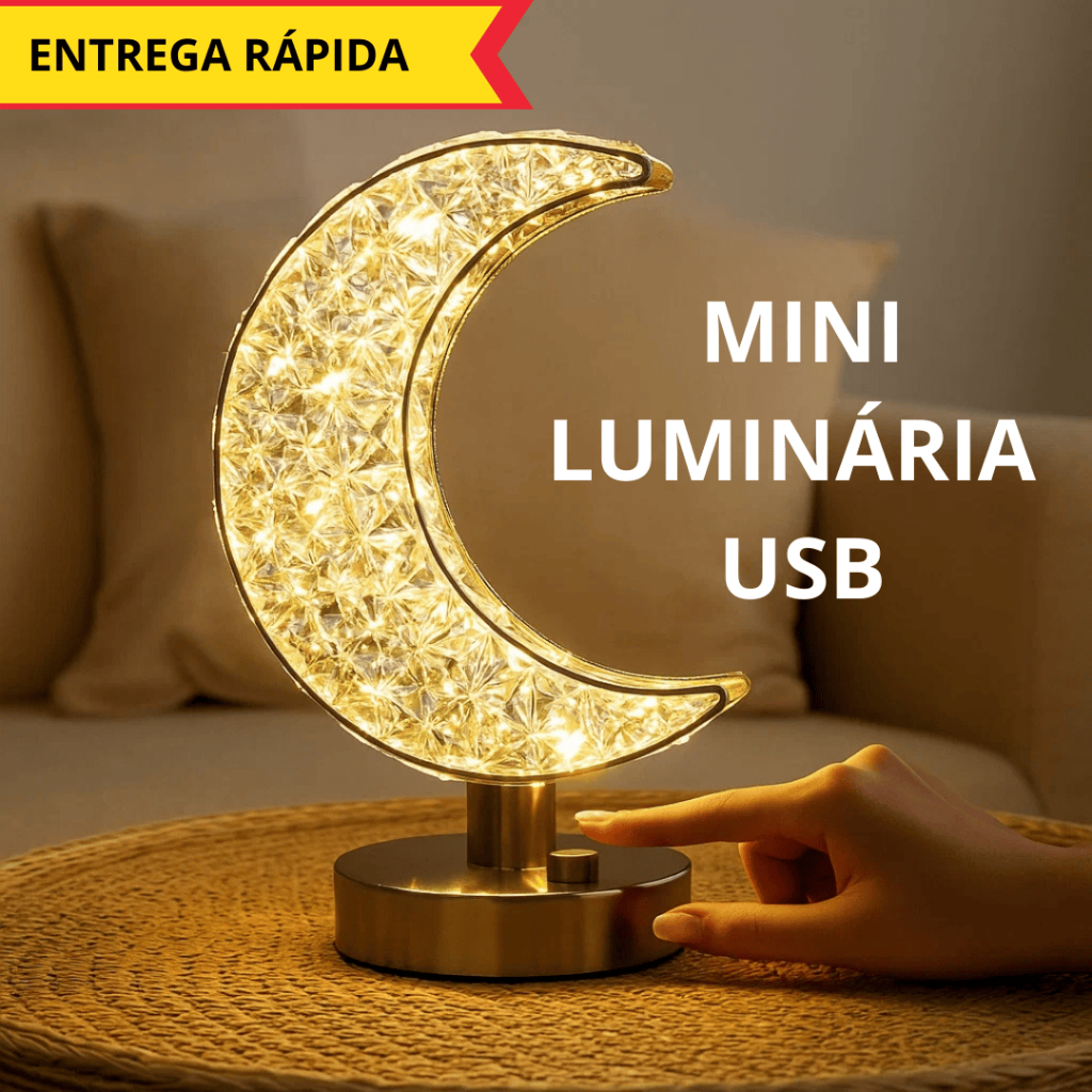 Mini Luminária Lua LED Mesa USB Portátil Abajur Leitura Estudo Luz ...
