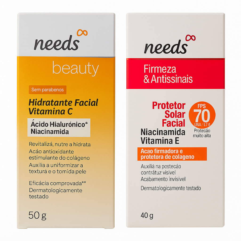 Kit Facial Needs Protetor Solar FPS 70 40g + Hidratante 50g | Shopee Brasil