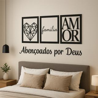 Kit 3 Quadros Decorativos Cabeceira Sala Quarto Escritorio Quadros Decorativos Quarto