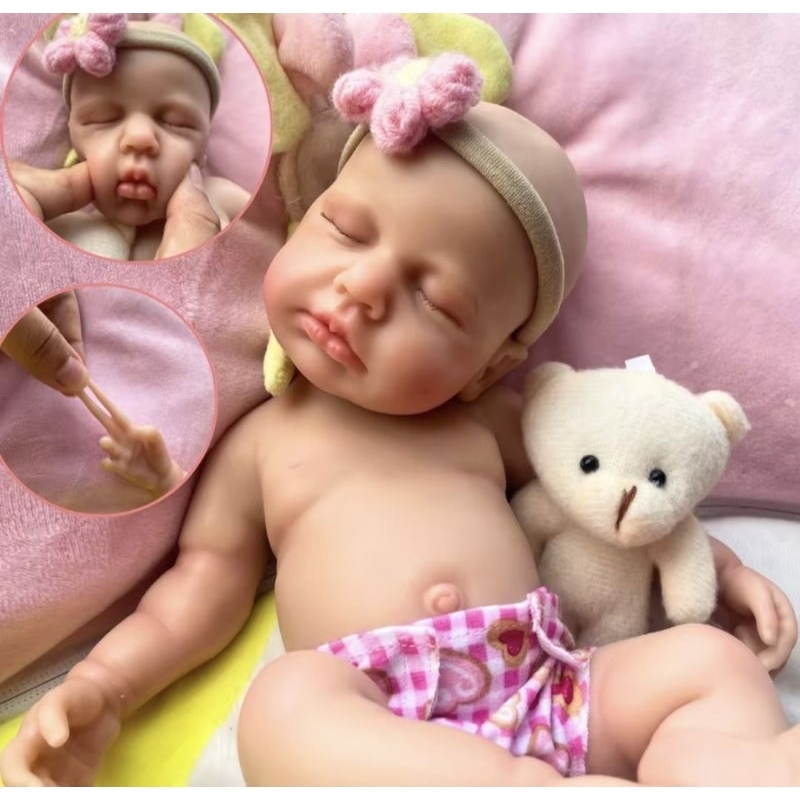 Boneca Bebê Reborn 100% SILICONE SÓLIDO MOLINHO 30 CM Bebê Menina ...