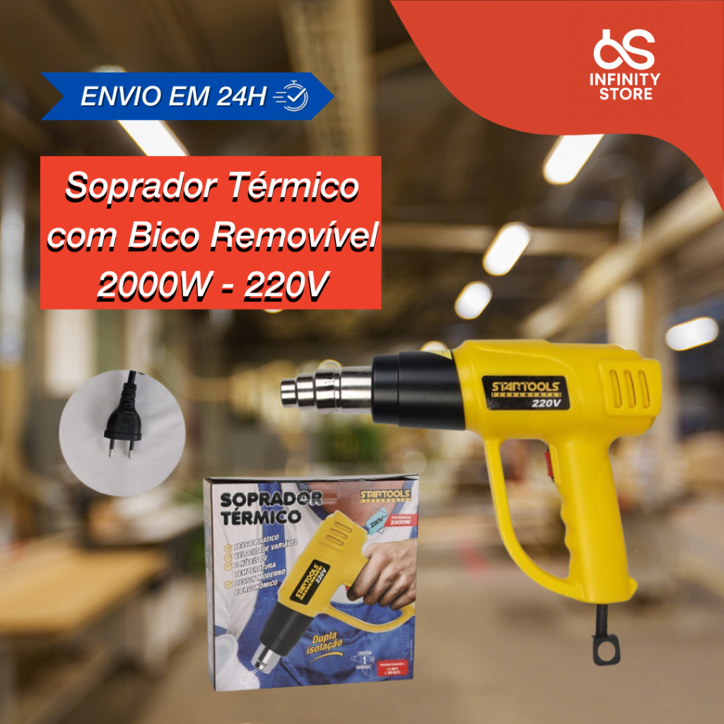 Soprador Termico Profissional Potente 2000w 220v Ajuste Temperatura ...