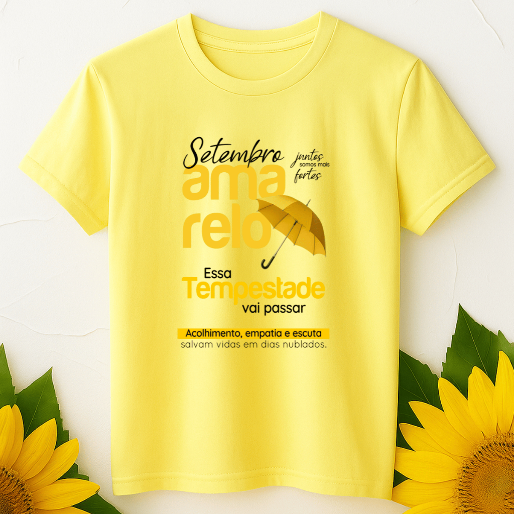 Camiseta setembro Amarelo acolhimento empatia e escuta | Shopee Brasil