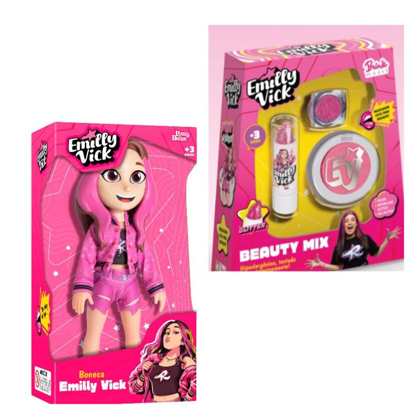 Boneca Emilly Vick e kit de Maquiagem originais dos Rosas | Shopee Brasil