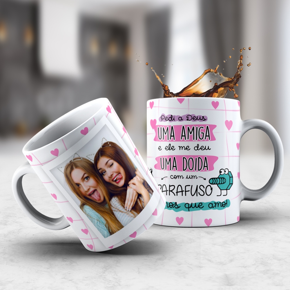 Caneca Personalizada Com Foto Para a Melhor Amiga - Versão Feminina ...