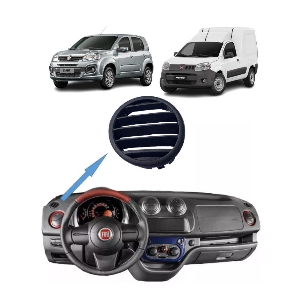Difusor De Ar Superior Painel Esquerdo Fiat Novo Uno Vivace Fiorino ...