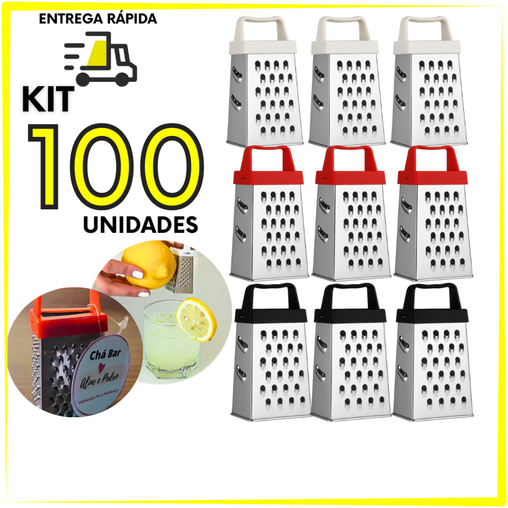 Kit 100 Mini Ralador Inox 4 Faces Brindes Criativos Para Eventos Chá de ...