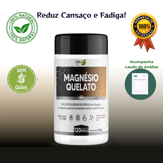 Magnésio Quelato  Concentrado 100% Puro 120 Cápsulas 500mg - PRONTA ENTREGA!! em Oferta na Shopee