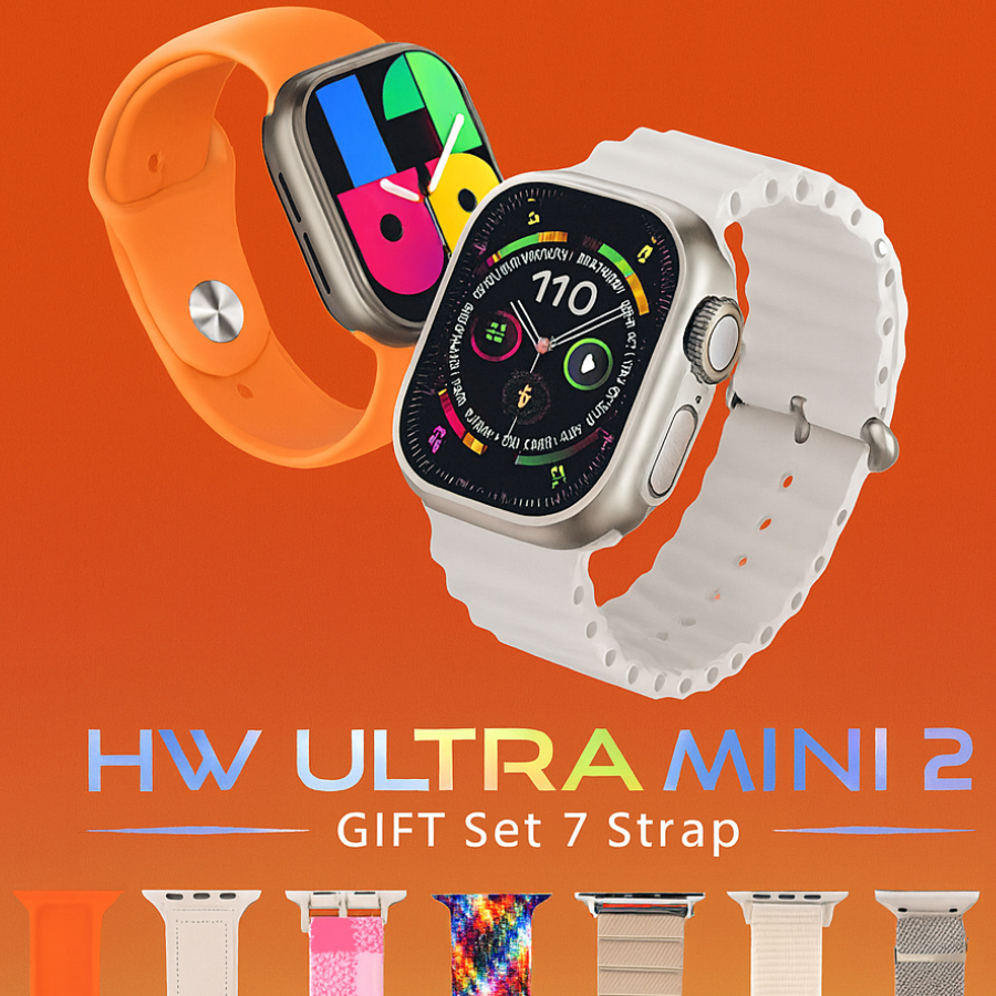 Smartwatch HW Ultra Mini 2 41mm + Kit 7 Pulseiras Personalizáveis ...