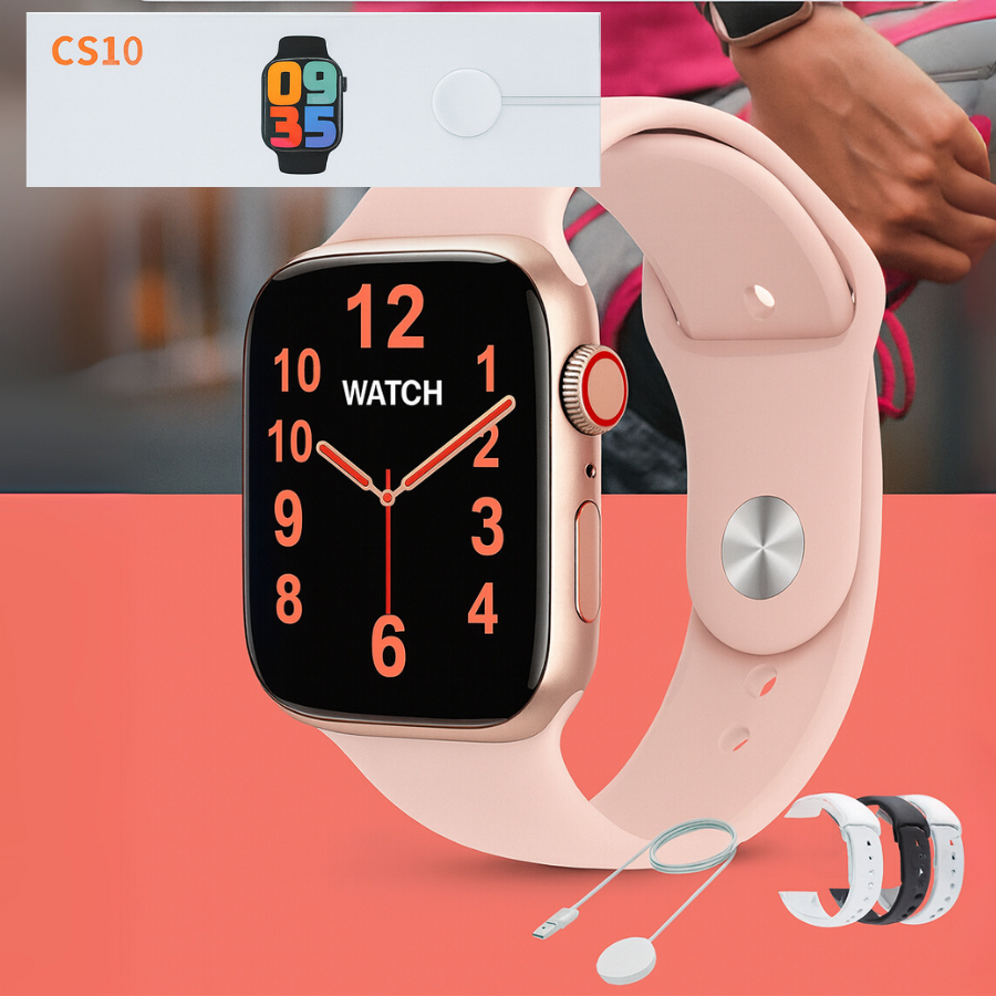 Smartwatch CS10 47mm Tela 420x480 Chamadas Bluetooth NFC Jogos Pulseira ...