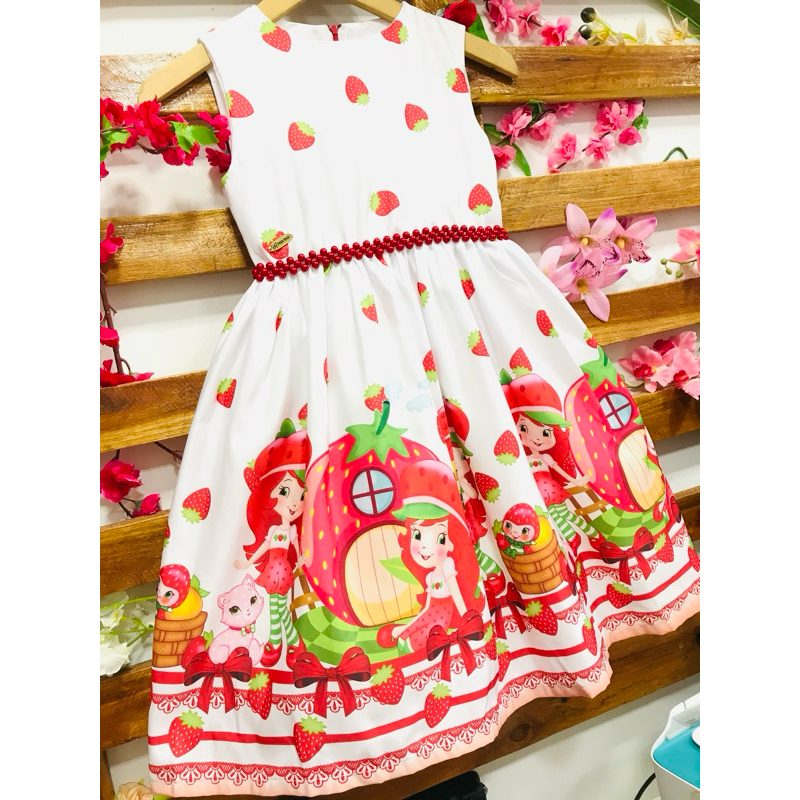 vestido infantil temático da Moranguinho | Shopee Brasil