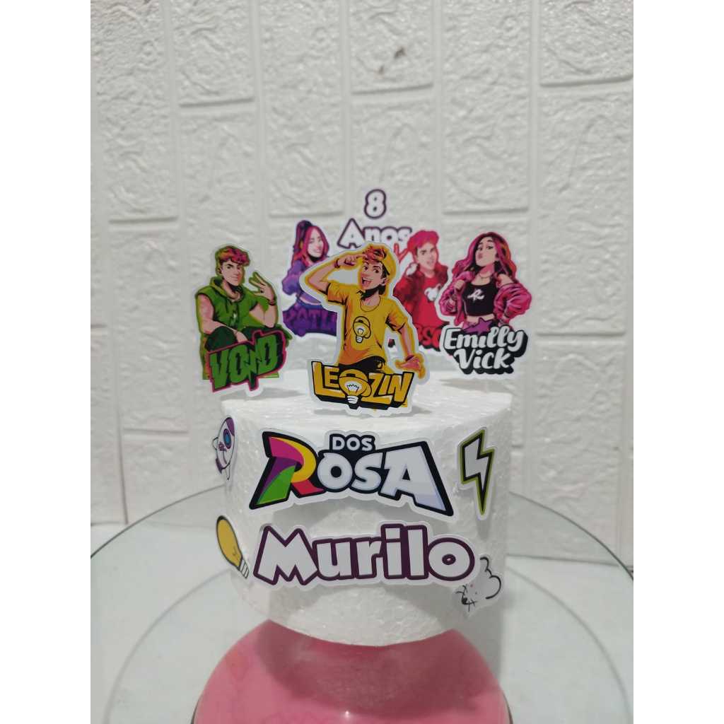 Topper de bolo Emilly Vick Os Rosas Personalizado com nome e idade ...