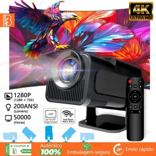 Novo Projetor Smart HY320 Pro mini Android WiFi6 Bluetooth Resolução 1280x720p HD Portátil em Oferta na Shopee