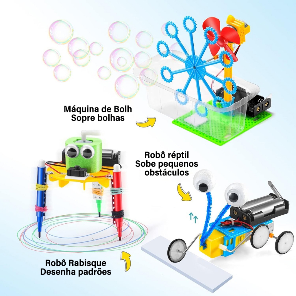 Kit de brinquedos robóticos científicos STEM 6 em 1 e 5 em 1
