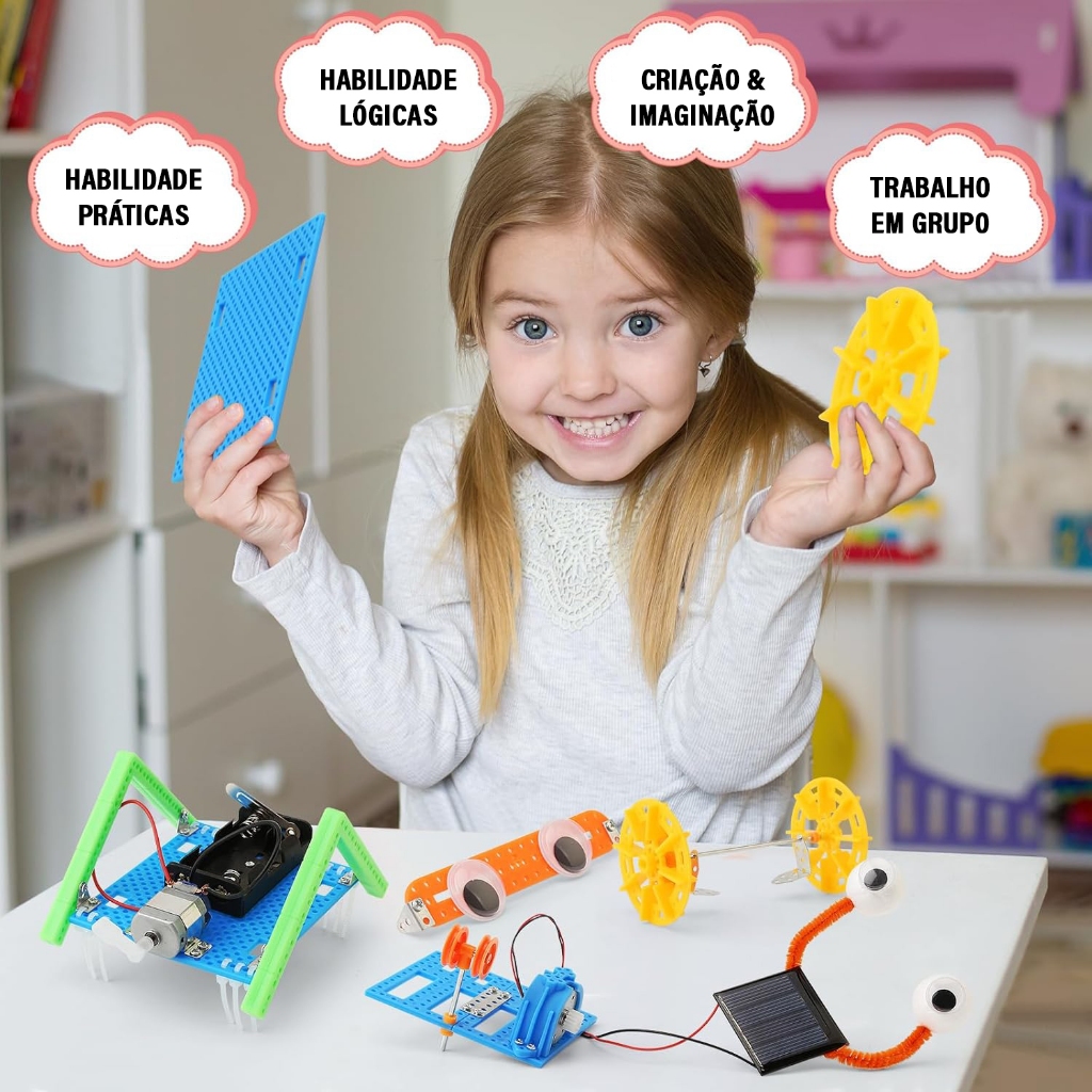 Kit de brinquedos robóticos científicos STEM 6 em 1 e 5 em 1