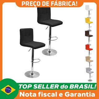 Kit 2 Banquetas Confort Gomos Estofada Couro Giratória com regulagem - Lianto Decor em Oferta na Shopee