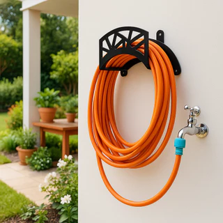 Suporte de Mangueira de Aço Decorativo para Jardim e Quintal – Fixação na Parede Ninho