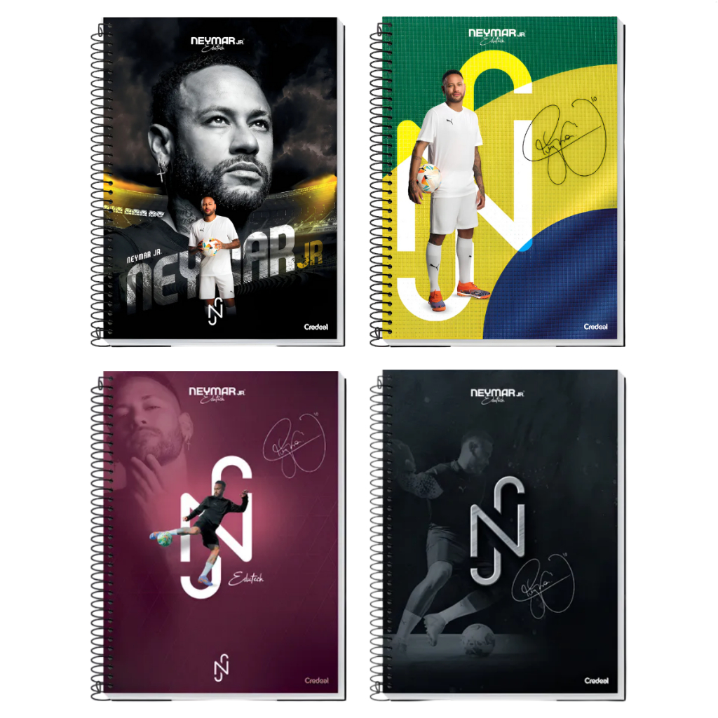 Caderno Espiral Capa Dura 10 Matérias 160 Folhas Neymar Jr. (Capa ...