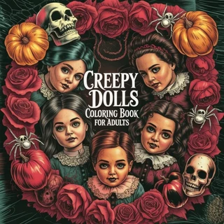 Desenhos para Colorir Creepy Dolls | 9 Folhas Soltas A5 180g + Acetato em Oferta na Shopee