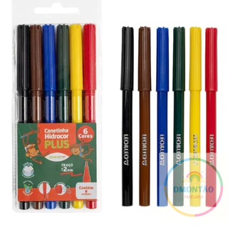 Hidrocor 06 Cores Lavável Plus Estojo Leoeleo em Oferta na Shopee