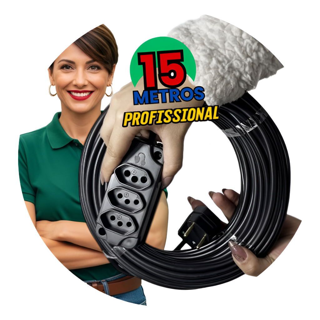 Extensão Elétrica 15m Metros 2,5mm Bivolt 127/220v Com Tomada 10A 20A ...