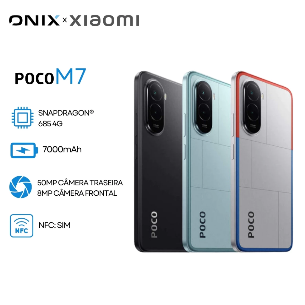 POCO M7 4G é bom e barato? Review completo com prós, contras e comparação com Redmi 15 4G Xiaomi Poco M7 4G, 256GB Armazenamento 8GB RAM, Processador Snapdragon 685, Bateria 7000mAh, CÂmera 50MP, Versão Global