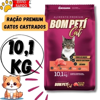 Ração premium para Gatos Castrados sabor Salmão BomPeti Cat 10,1kg