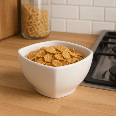 Kit 6 cumbucas quadrada porcelana branca 350ml tigela bowl para sobremesas petiscos caldos &amp; sopas