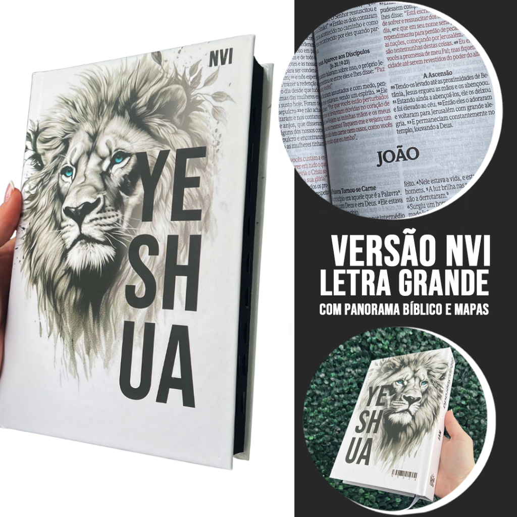 Bíblia Sagrada Evangélica Versão NVI LETRAS GRANDES Yeshua Branca e ...