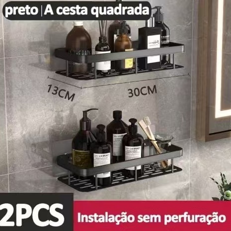 Suporte De Shampoo Organizador Alta qualidade Prateleiras De Banheiro Premium-Space Aluminium
