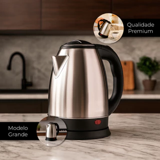 Chaleira Jarra Elétrica Inox Prateada 1.8litros OliverHome