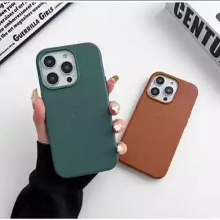 Nova Capa Capinha Couro com Magsafe+Película de Câmera+ Película 3D Veludo por Dentro Qualidade Premium para IPhone