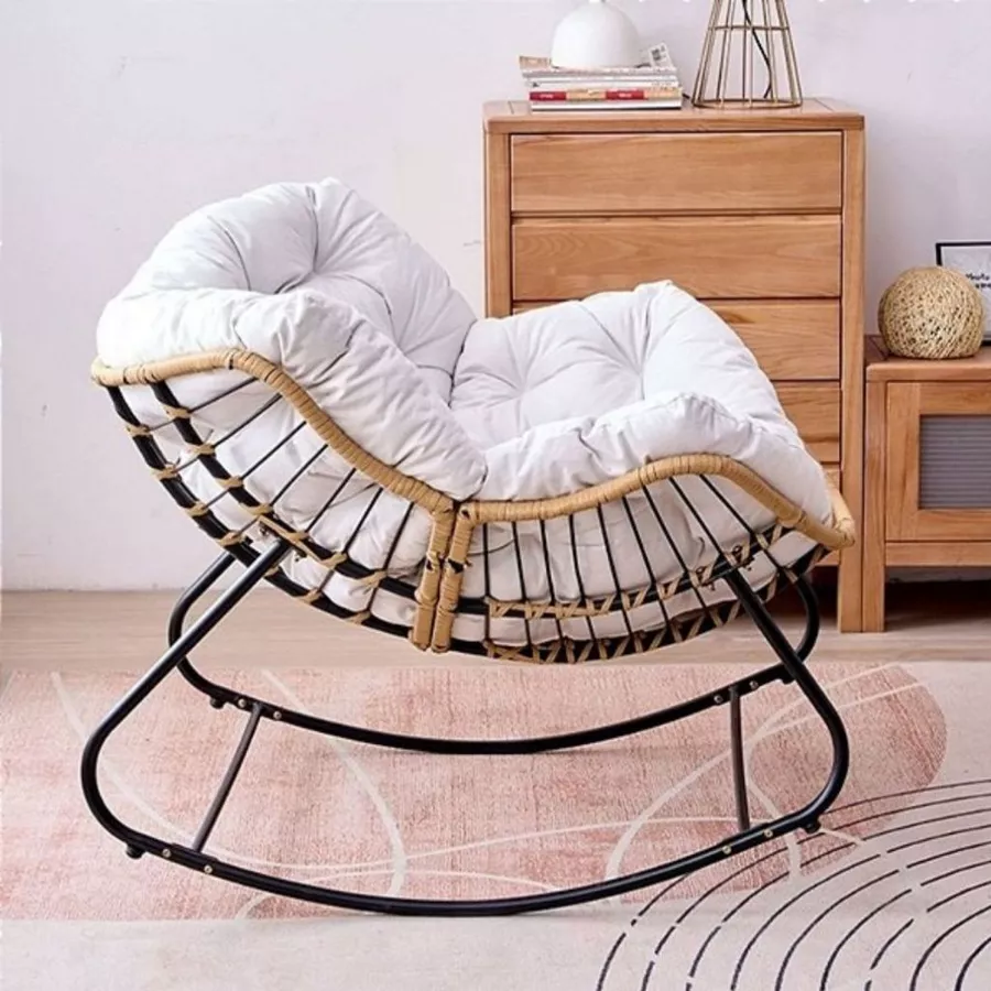 Poltrona Cadeira de Balanço Nut Design Ergonômico Descanso Leitura Decoração Sala Quarto Varanda — foto 2 de 5