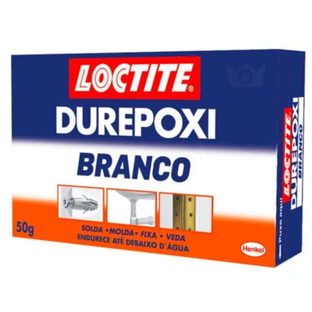 Durepoxi Branco 50g Loctite Para Mármore, Metal, Vidro, Madeira