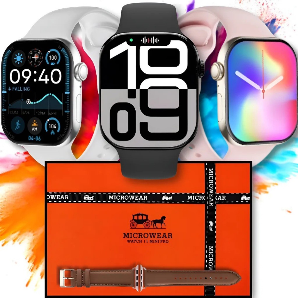 Smartwatch W11 Mini Pro Serie 11 Microwear 42mm Amoled Relógio Feminino ...