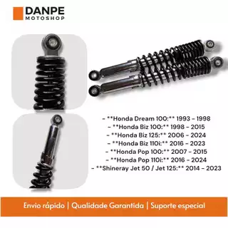 Par Amortecedor Honda Biz 125/Biz 100/Biz 110i/Pop 100 - 110/Jet 50/Jet 125i Padrão Modelo Original em Oferta na Shopee