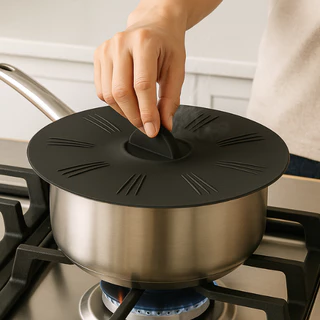 Tampa De Silicone Universal Para Panela Frigideira Antivazamento Resistente Ao Calor e ao Frio 26Cm