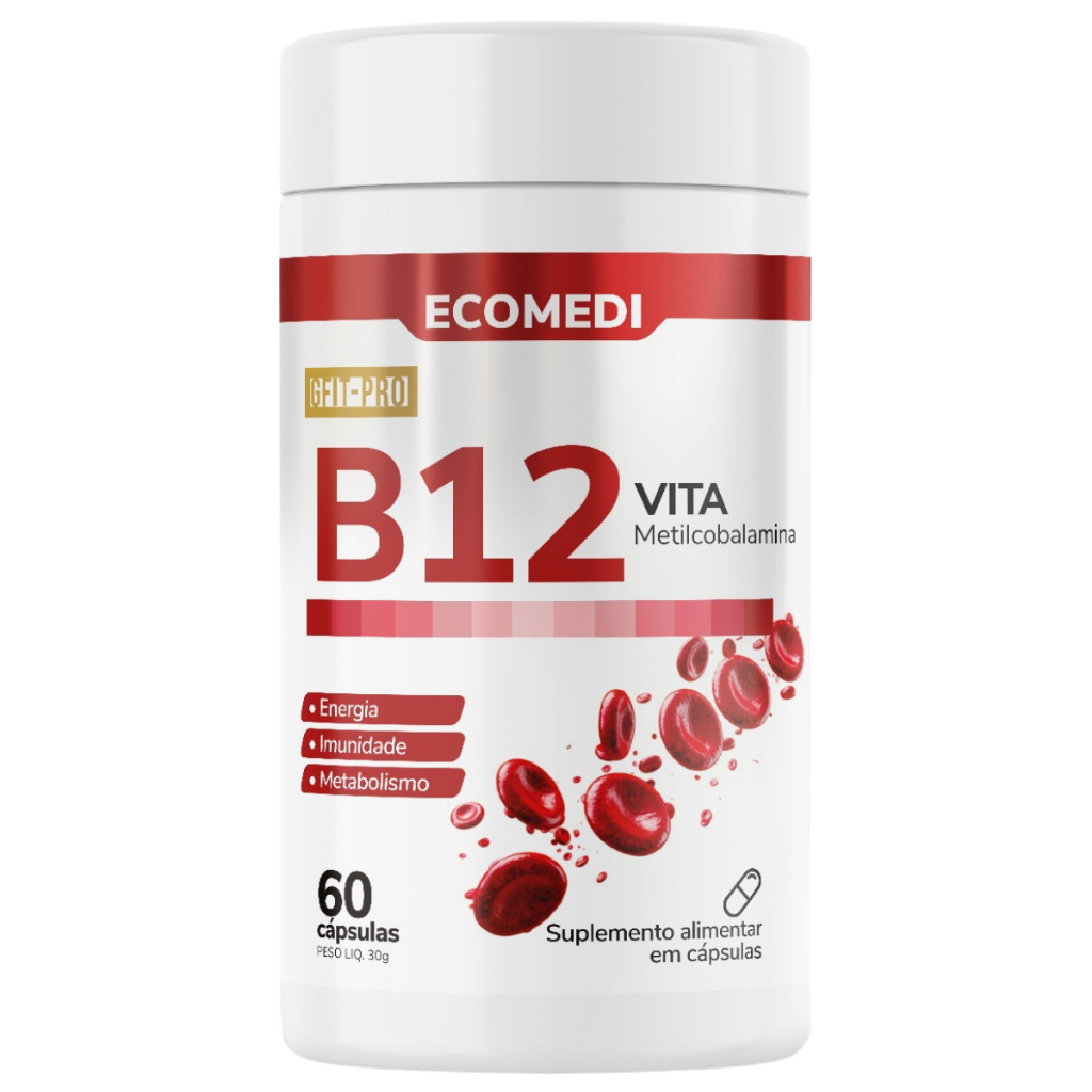 Vitamina B12 Metilcobalamina Ecomedi 60 Cápsulas | Shopee Brasil