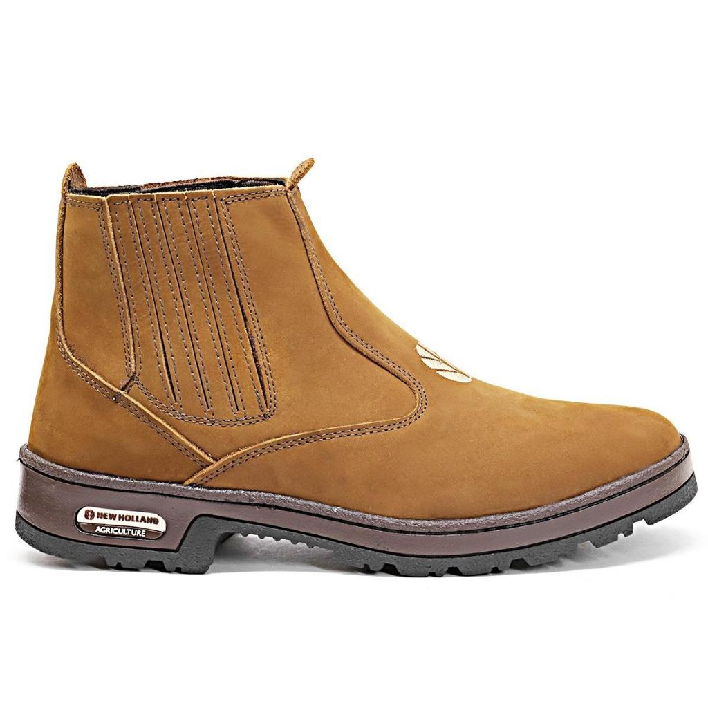 Bota Botina + CA New em couro legítimo 100% Holland trabalho biqueira ...