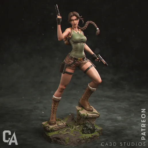 Action Figure Lara Croft Tomb Raider Escultura Premium 25cm