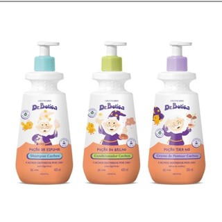 Combo Dr. Botica Cabelos Cacheados 3 ABC: Shampoo Infantil 400ml + Condicionador 400ml + Creme Para Pentear 350ml em Oferta na Shopee