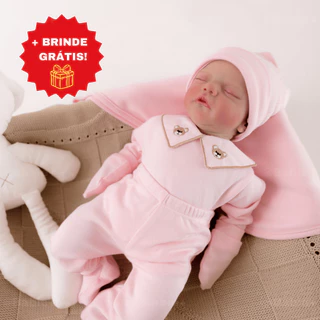 Kit/Conjunto 4/5/12 Saída Maternidade Enxoval Bebê Menina Malha Hipoalergênico Rosa 100% Algodão