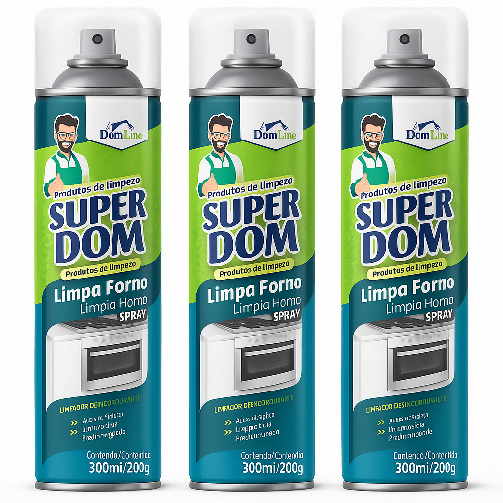 Limpa Forno Super Dom Spray Desengordurante Potente Remove Gordura ...