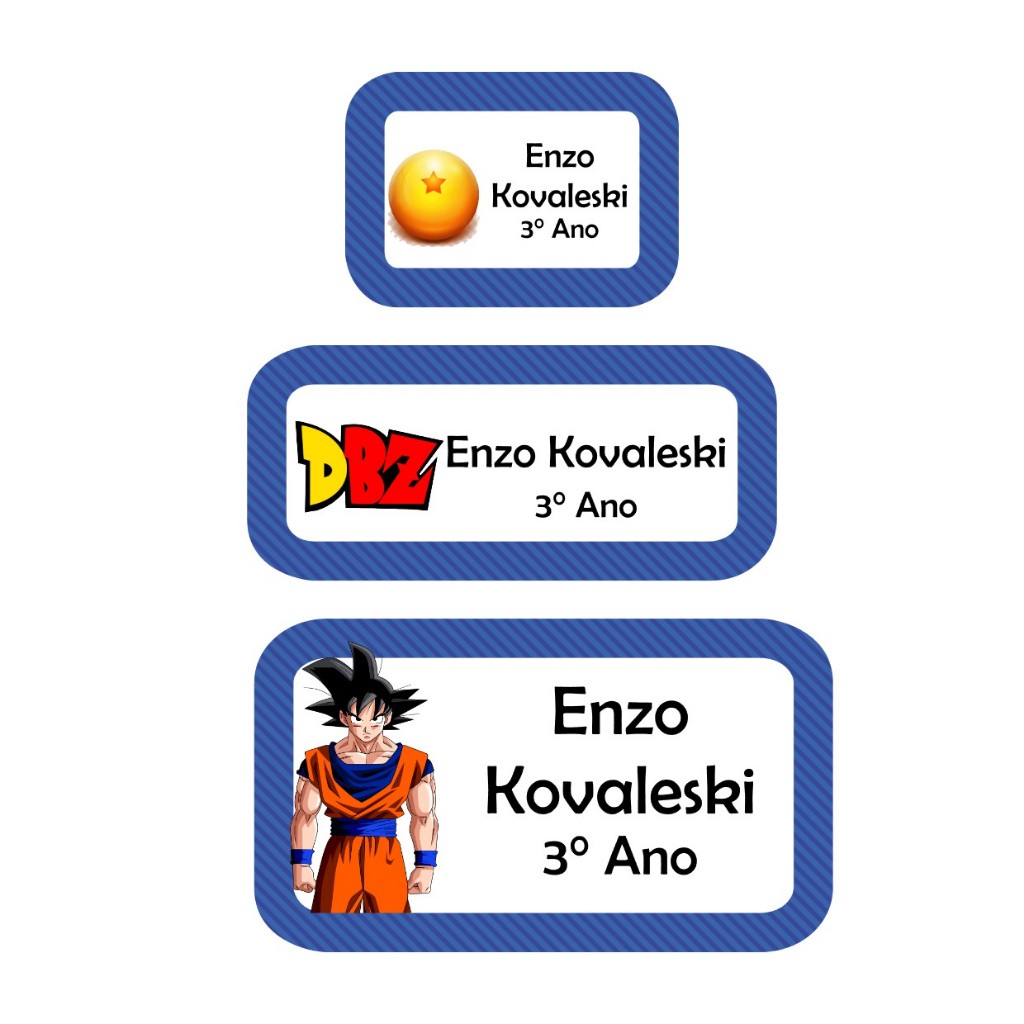 113 Etiquetas Escolares Personalizadas Dragon Ball Z | Shopee Brasil