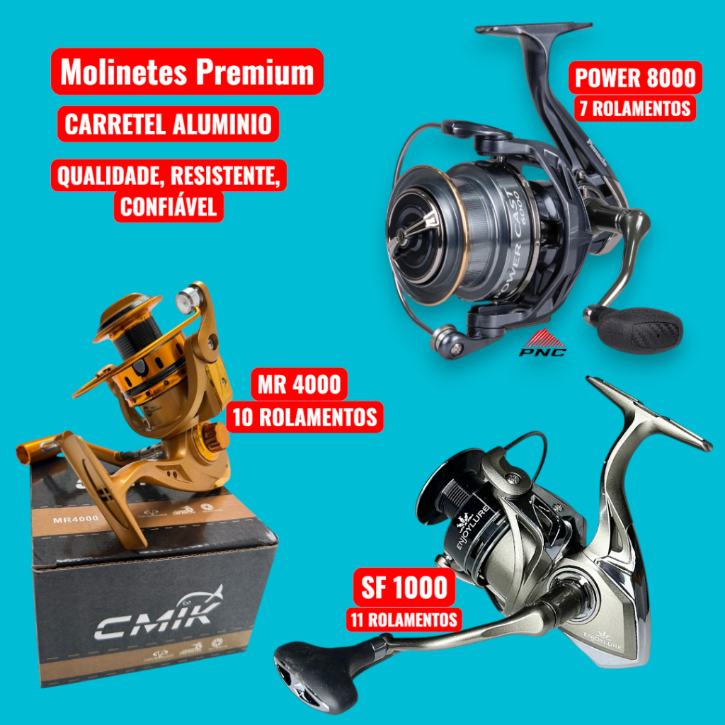 Molinetes de Pesca Linha Premium Carretel Alumínio 15 KG | Shopee Brasil