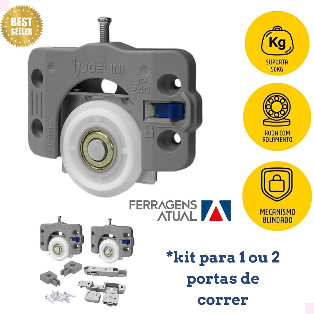 Kit para 1 ou 2 portas de correr Joeline JP 240 Deslizante
