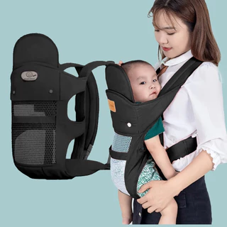 Apoio Canguru Colo Para Bebês Suporte Ergonômico para Mães e Pais Crianças Até 20kgs Saúde da Coluna - Cor Preto