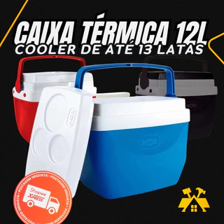 Cooler Caixa Térmica Preto Com Alça 12 Litros Para Bebidas Lanches