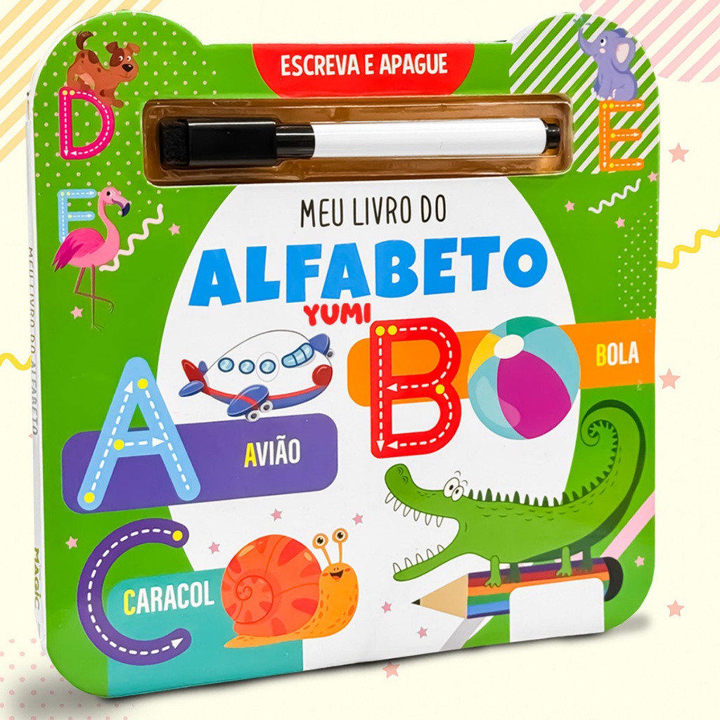 Meu Livro do Alfabeto Caderno De Caligrafia Infantil Caneta Magica ...