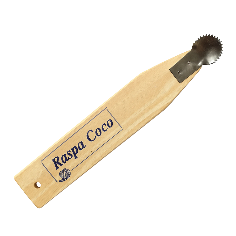 Raspa Coco Madeira Grande 33cm Lâmina de Aço Inox Raspador Tradicional ...